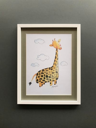 Nursery Giraffe Çerçeveli Kanvas Tablo