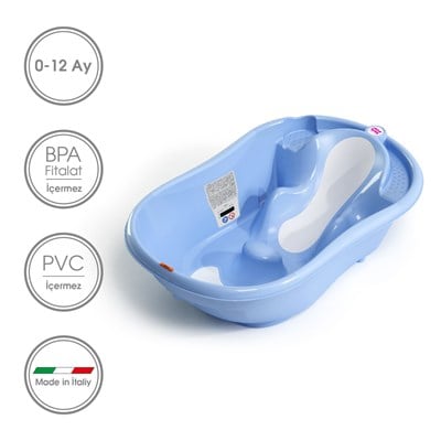 OkBaby Onda Evol Banyo Küveti & Küvet Taşıyıcı / Mavi
