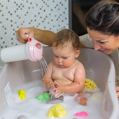 OkBaby Onda Evol Banyo Küveti & Splash Bebek Duşu & Doğal Banyo Süngeri No.10 / Beyaz