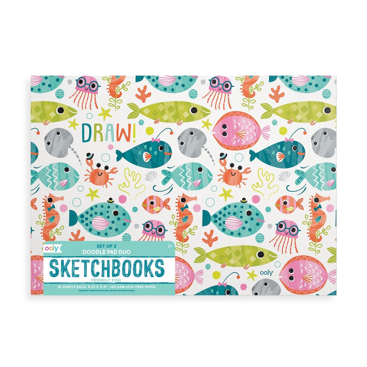 Ooly Doodle Pad Duo 2'li Resim Defteri - Friendly Fish