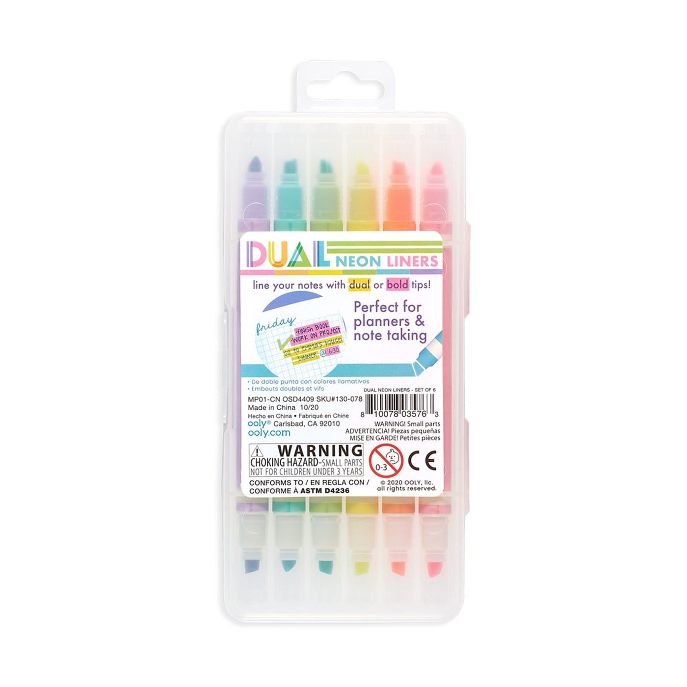 Ooly Dual Çift Uçlu Neon 6’lu Highlighter
