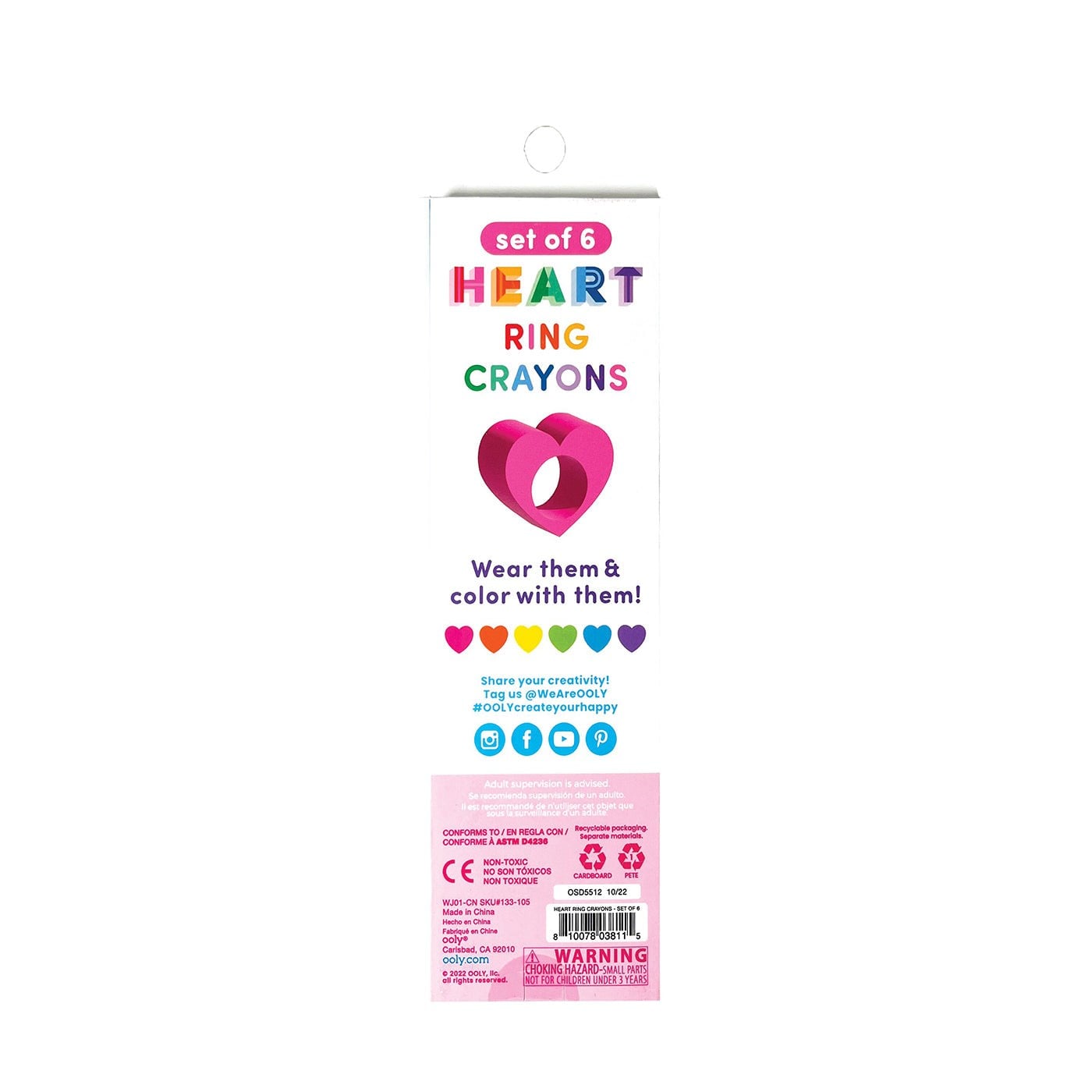 Ooly Heart Ring 6’lı Mum Boya