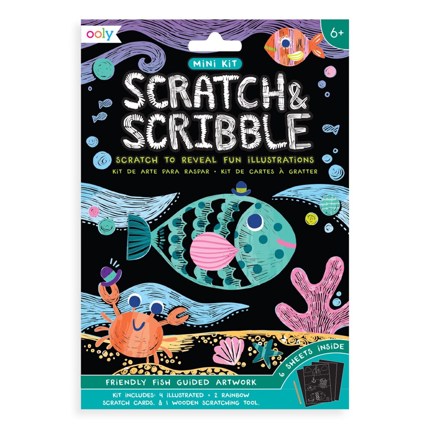 Ooly Mini Scratch & Scribble - Friendly Fish