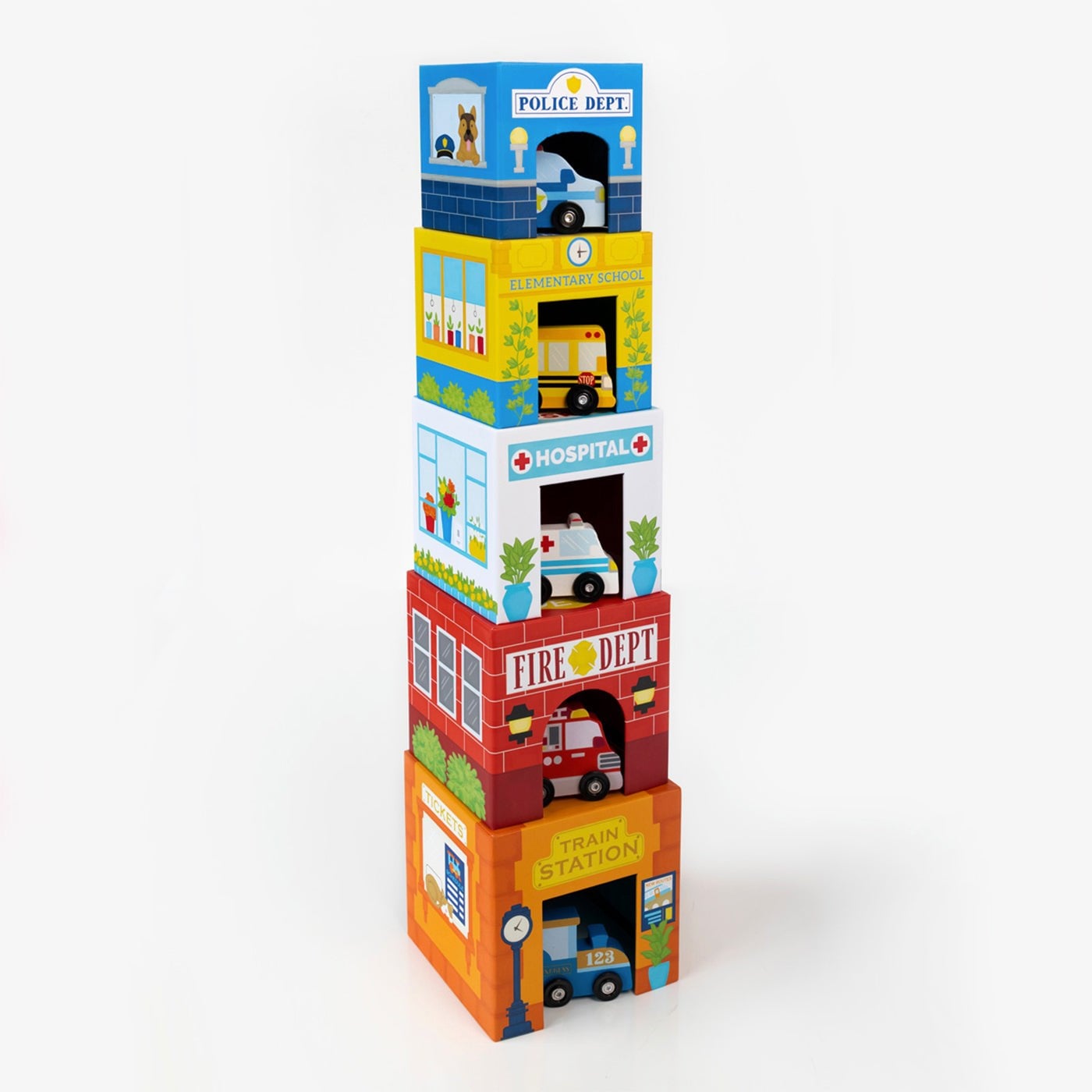 Ooly Stackables Karton Blok Oyun Seti - Busy City
