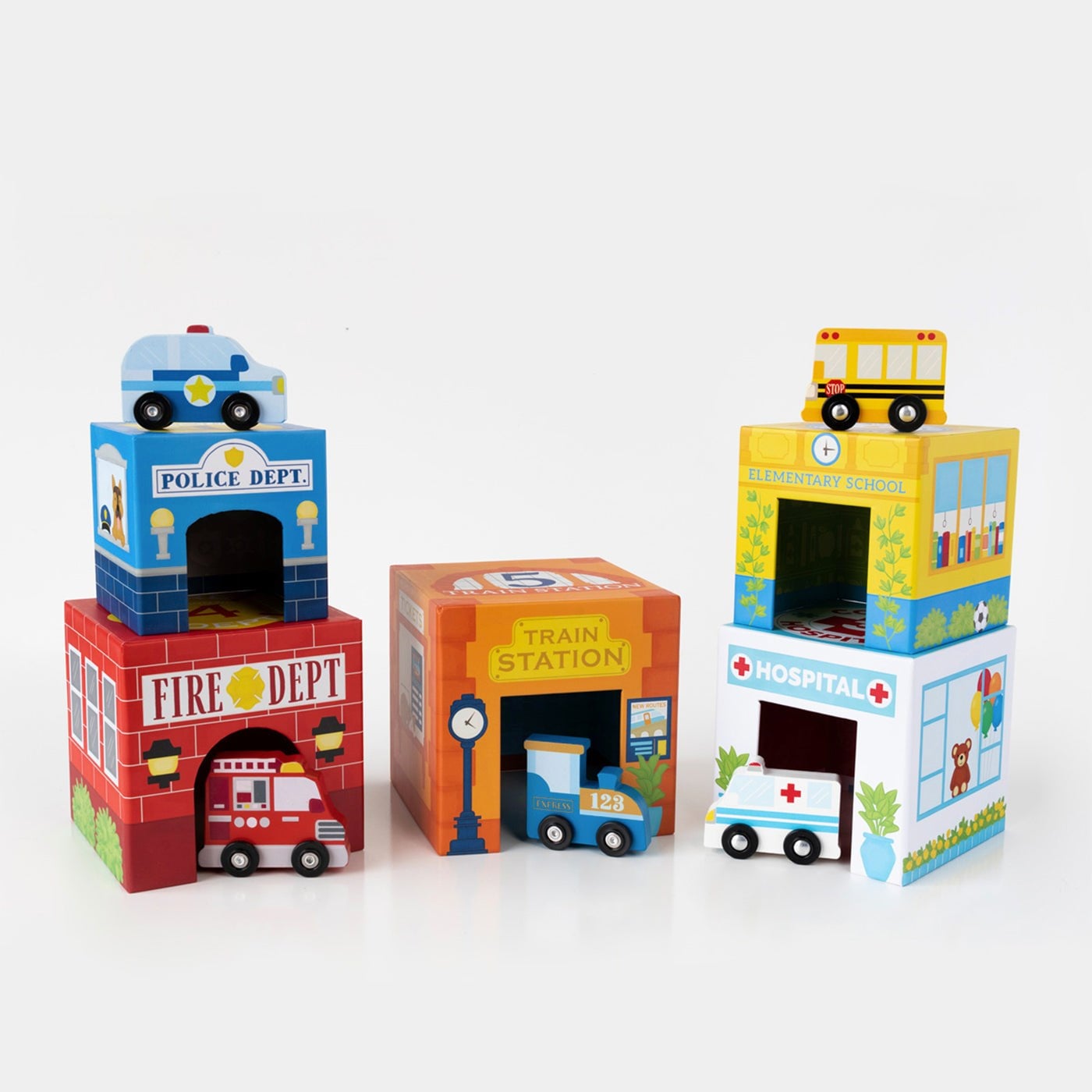 Ooly Stackables Karton Blok Oyun Seti - Busy City