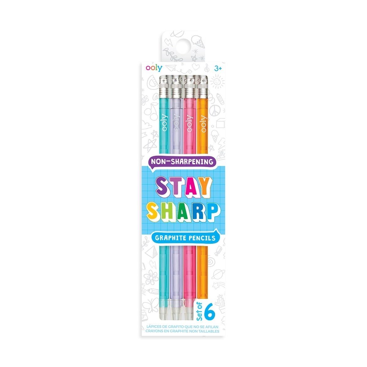 Ooly Stay Sharp Takmalı 6'lı Kurşun Kalem Seti