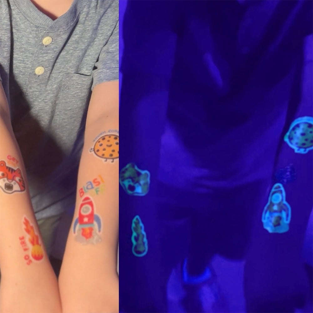 Ooly Tattoo Palooza Glow in the Dark Geçici Dövme Seti - Zero Gravity Dinos