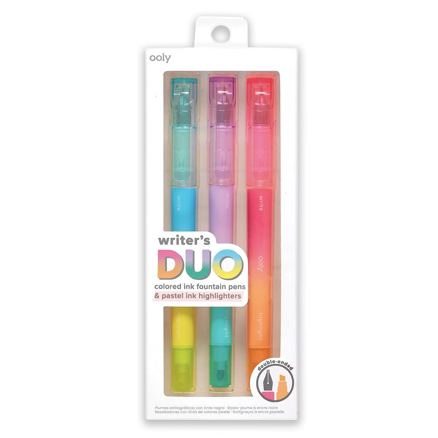 Ooly Writer's Duo Çift Uçlu 3’lü Set - Dolma Kalem ve Highlighter