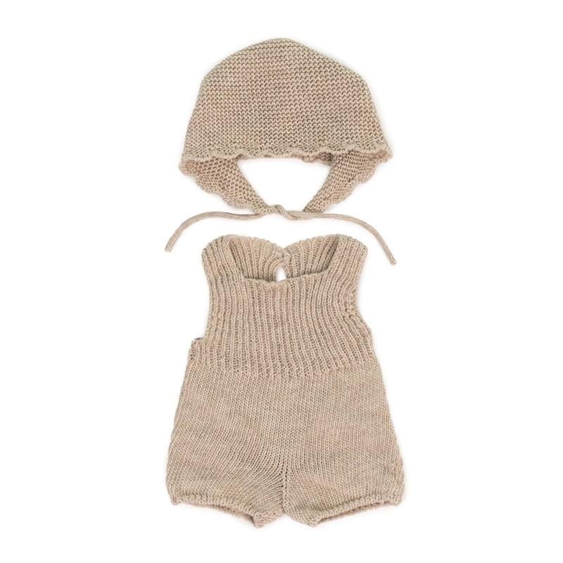 Örgü Oyuncak Bebek Kıyafeti (38 cm) – Tulum - Bone
