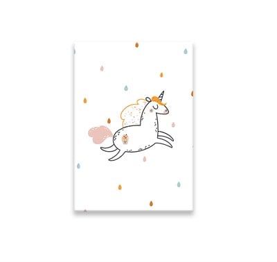 racuun Renkli Unicorn Tablo Tablolar
