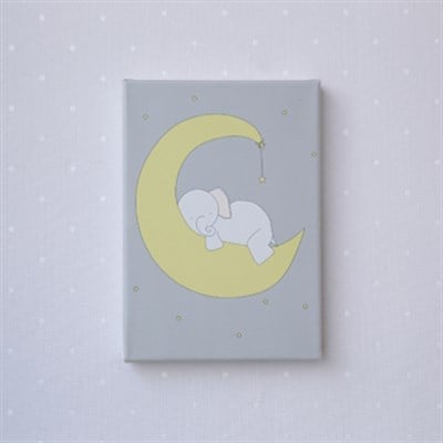 Sarı Aydedeli Fil Kanvas Tablo