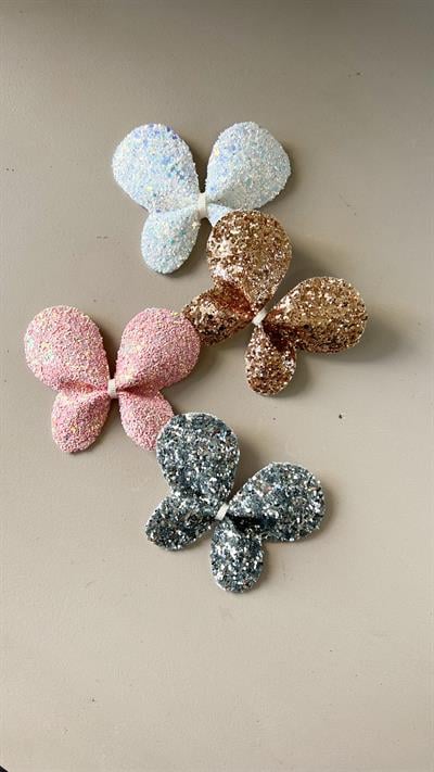 Shiny Butterfly Clipsli Saç Tokası,Pembe Saç Aksesuarları İpobomi