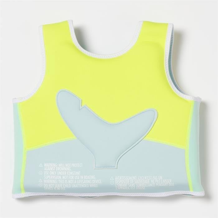 SunnyLife Salty the Shark Yüzme Yeleği 3-6 yaş Aqua Neon Yellow