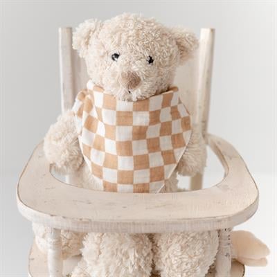 Üçgen Mama Önlüğü,Kahve Dama Önlük ve Bereler Mama Yoyo Baby & Kids