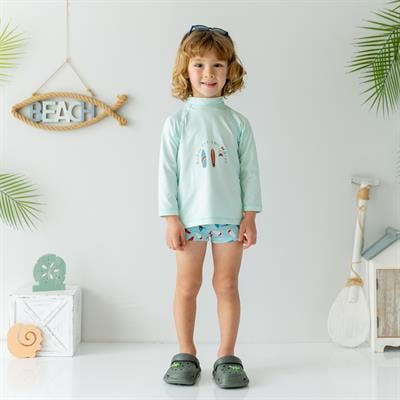 UV korumalı Uzun kollu Mayo seti,Surf The Waves Çocuk Şort Mayoları Mama Yoyo Baby & Kids