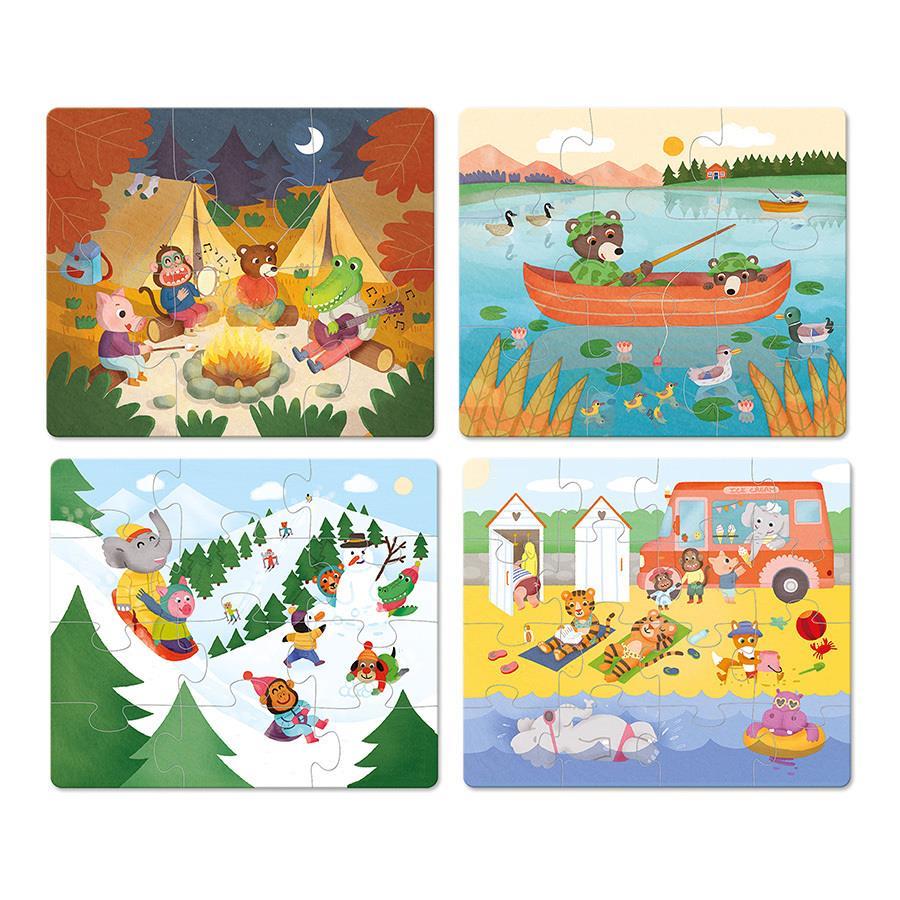Vilac - Holidays evolutive puzzle Tatil Bulmacası - 4 Farklı Tasarım