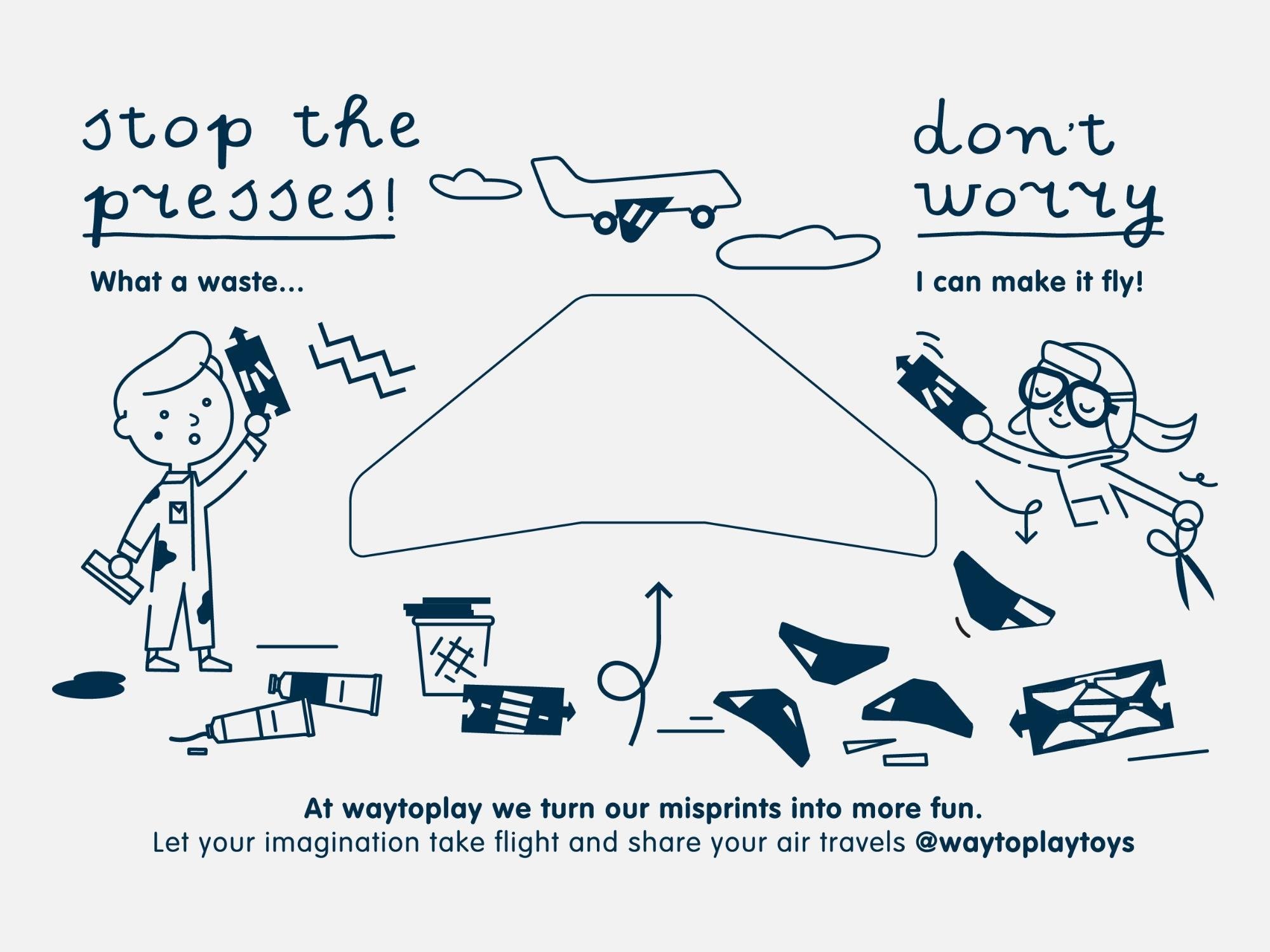 Waytoplay - Runway - 9 Parça (1 Uçak + 8 Yol)