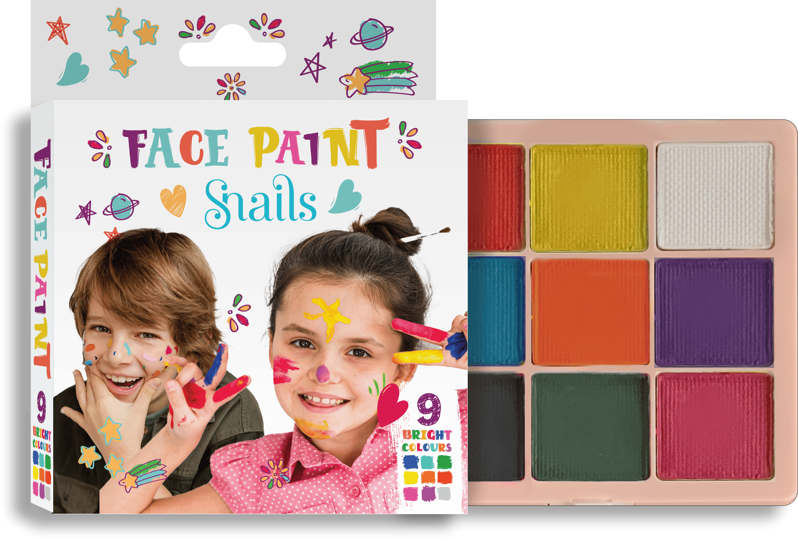 Yüz Boyama Paleti - Parlak Renkler Oje & Ruj Snails