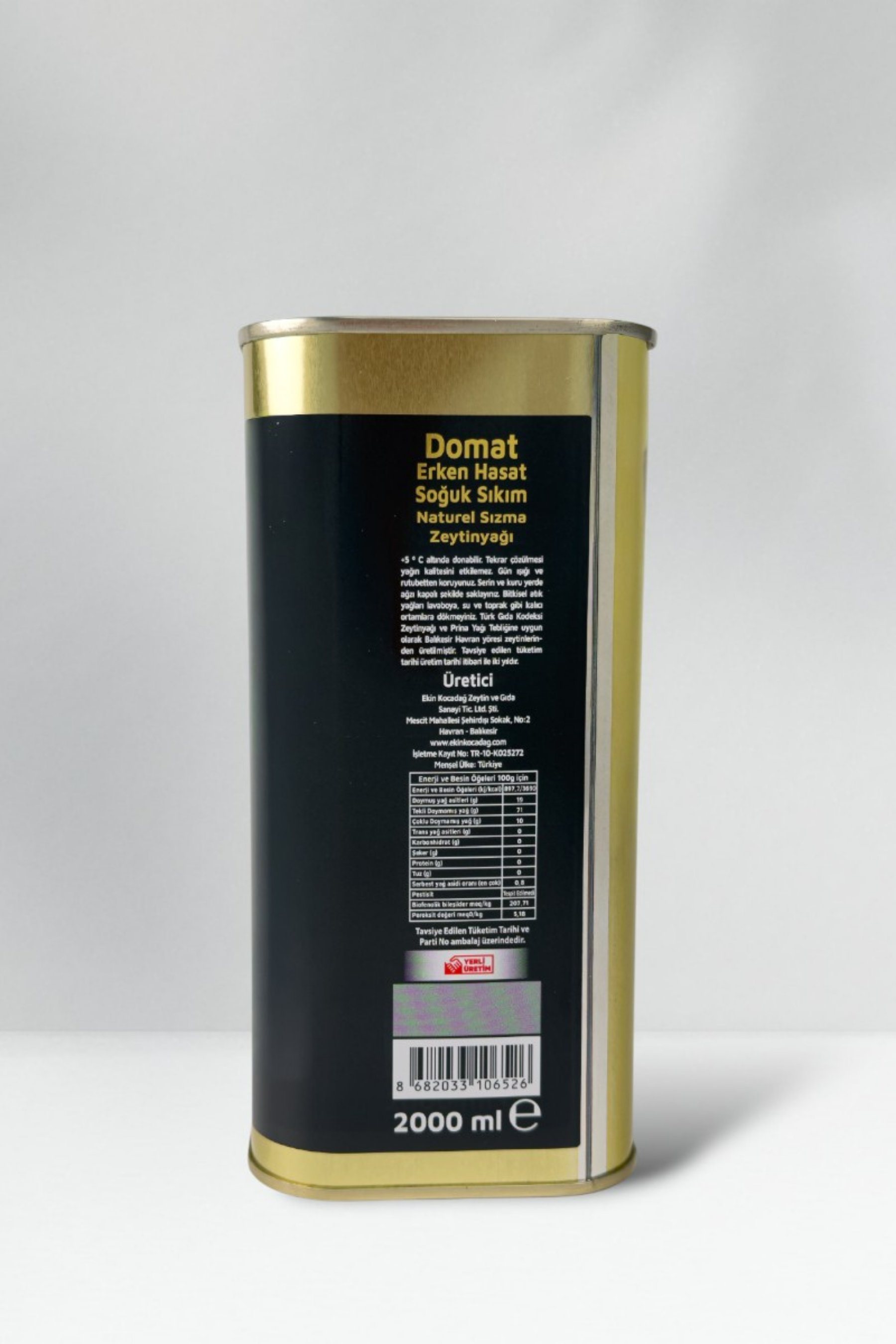 Domat Soğuk Sıkım Erken Hasat Zeytinyağı 2lt