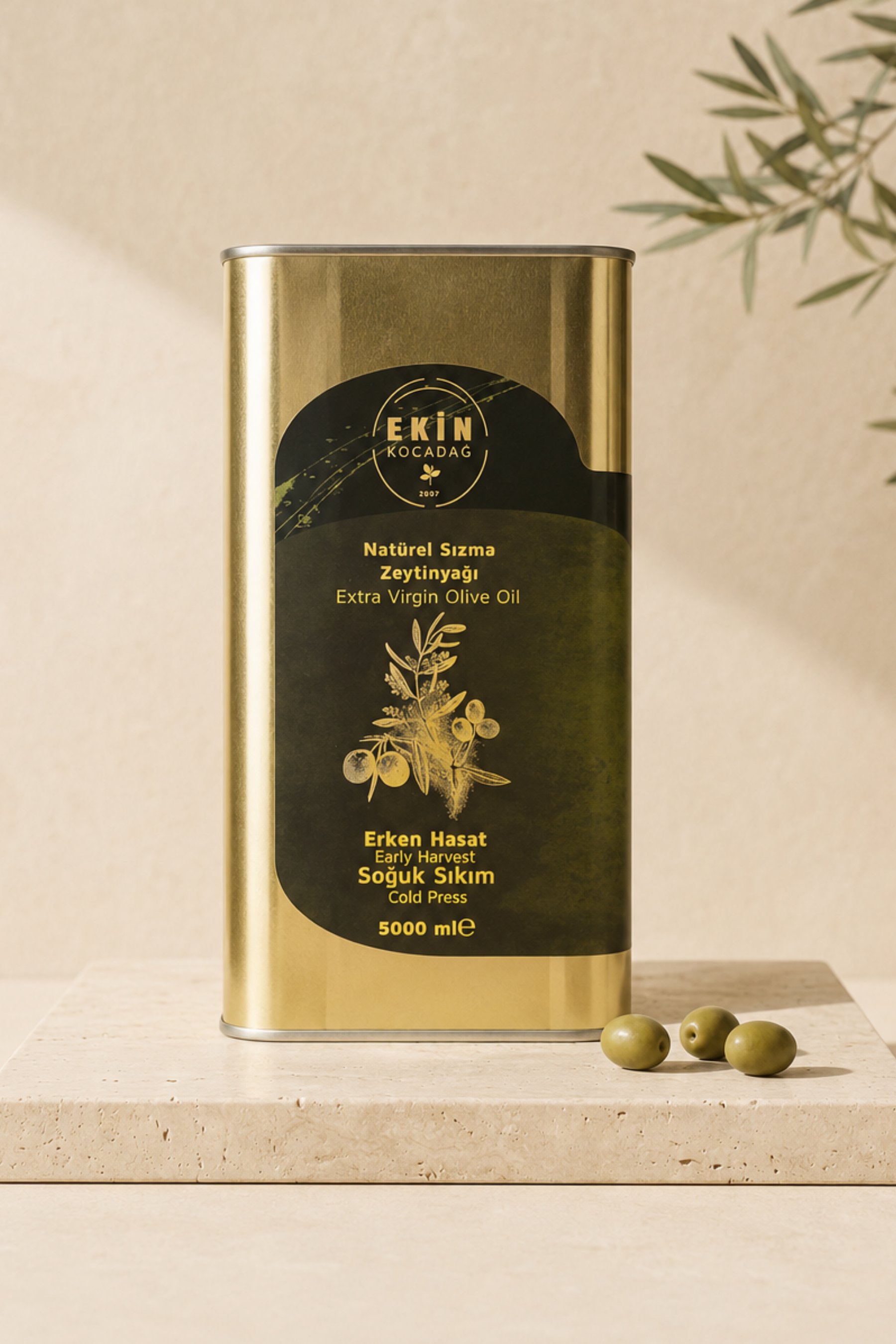 Edremit Erken Hasat Soğuk Sıkım Naturel Sızma Zeytinyağı 5lt