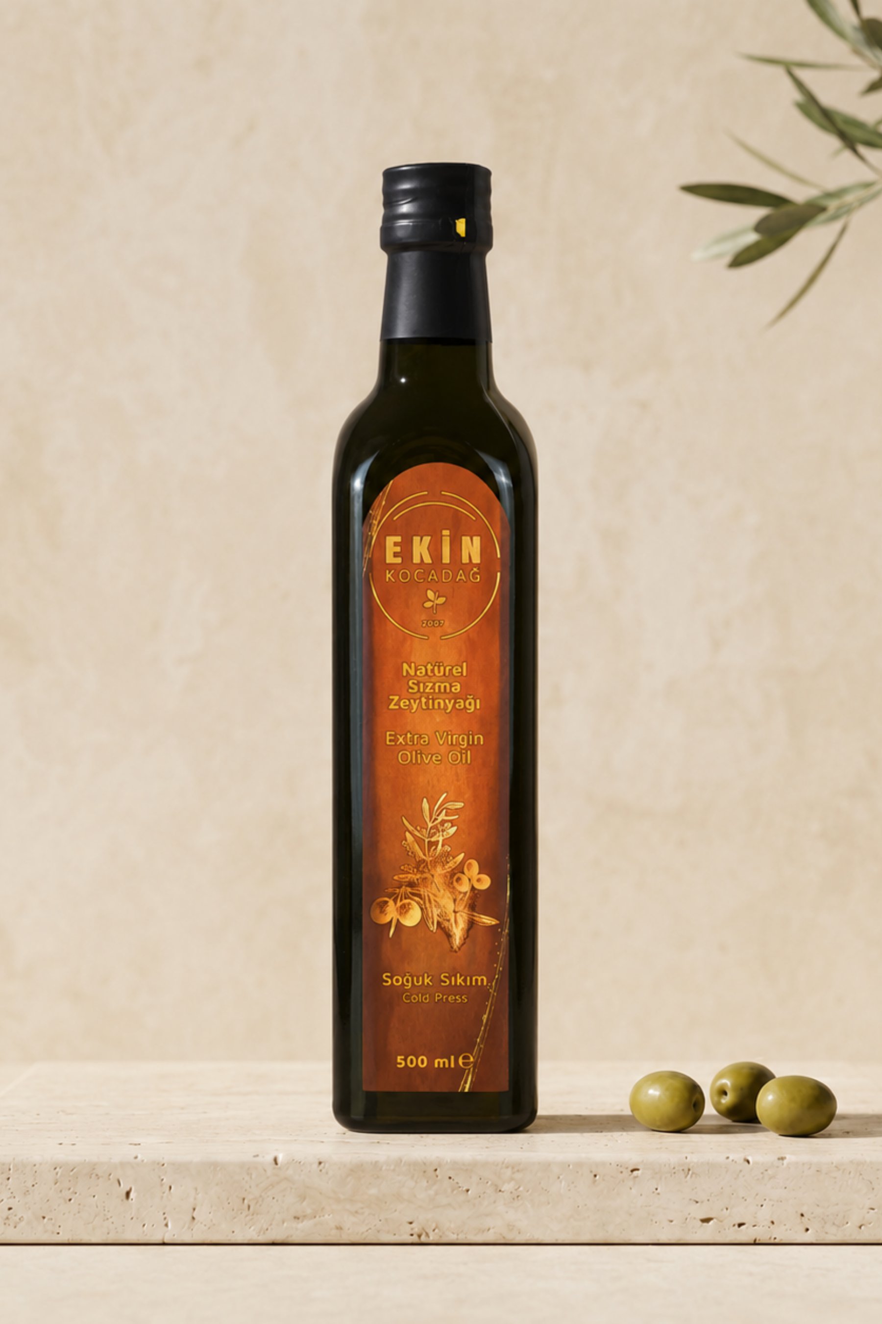 Edremit Olgun Hasat Soğuk Sıkım Naturel Sızma Zeytinyağı 500ml