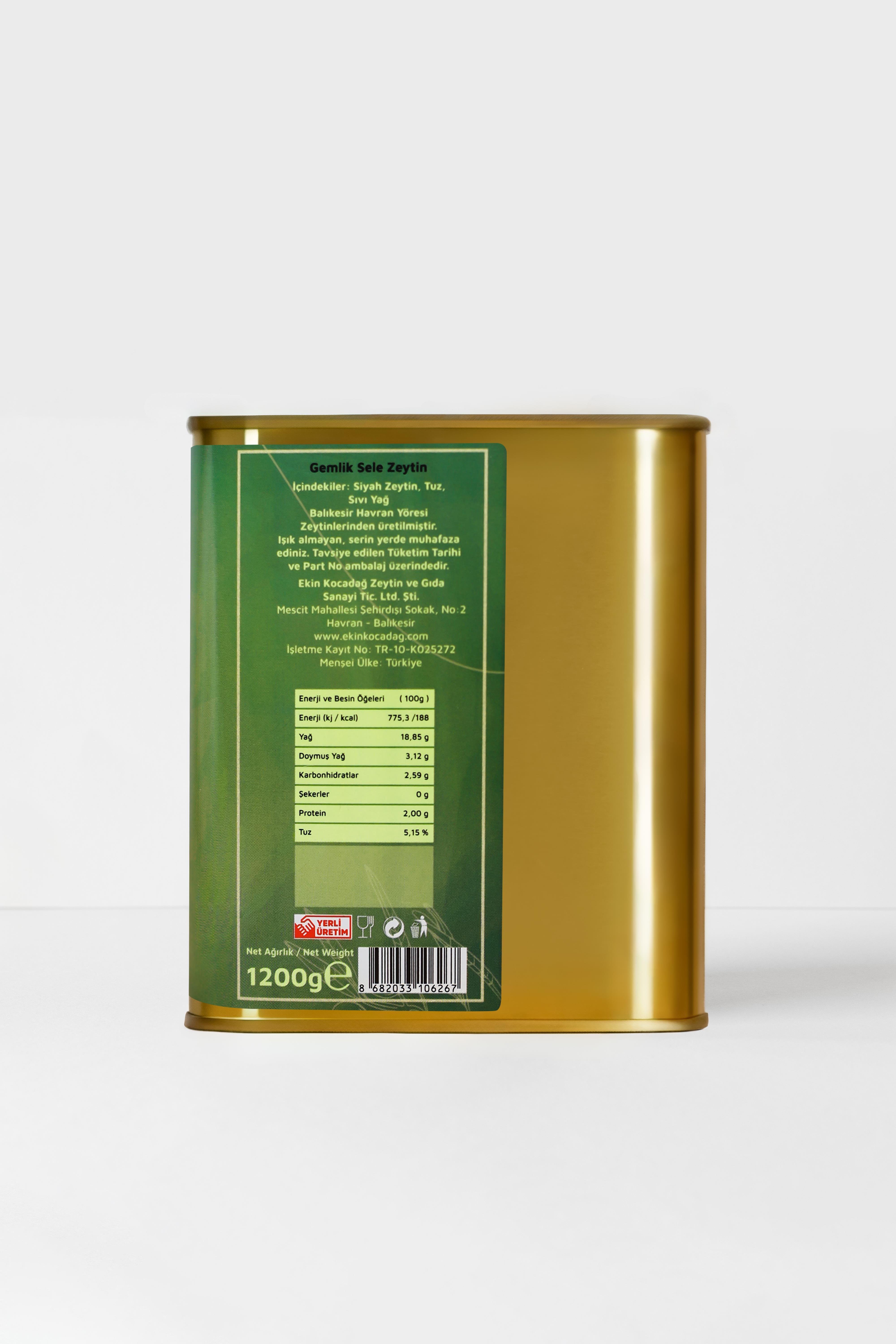 Gemlik Siyah Sele Zeytin 1.2 Kg - S Boy
