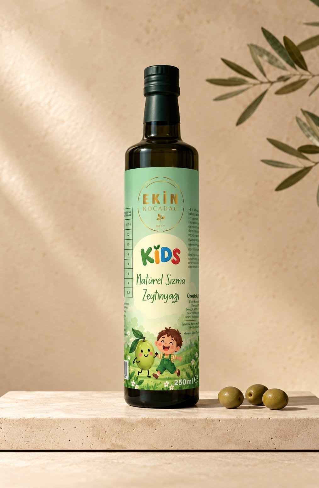 Kids - Edremit Erken Hasat Soğuk Sıkım Naturel Sızma Zeytinyağı 250ml