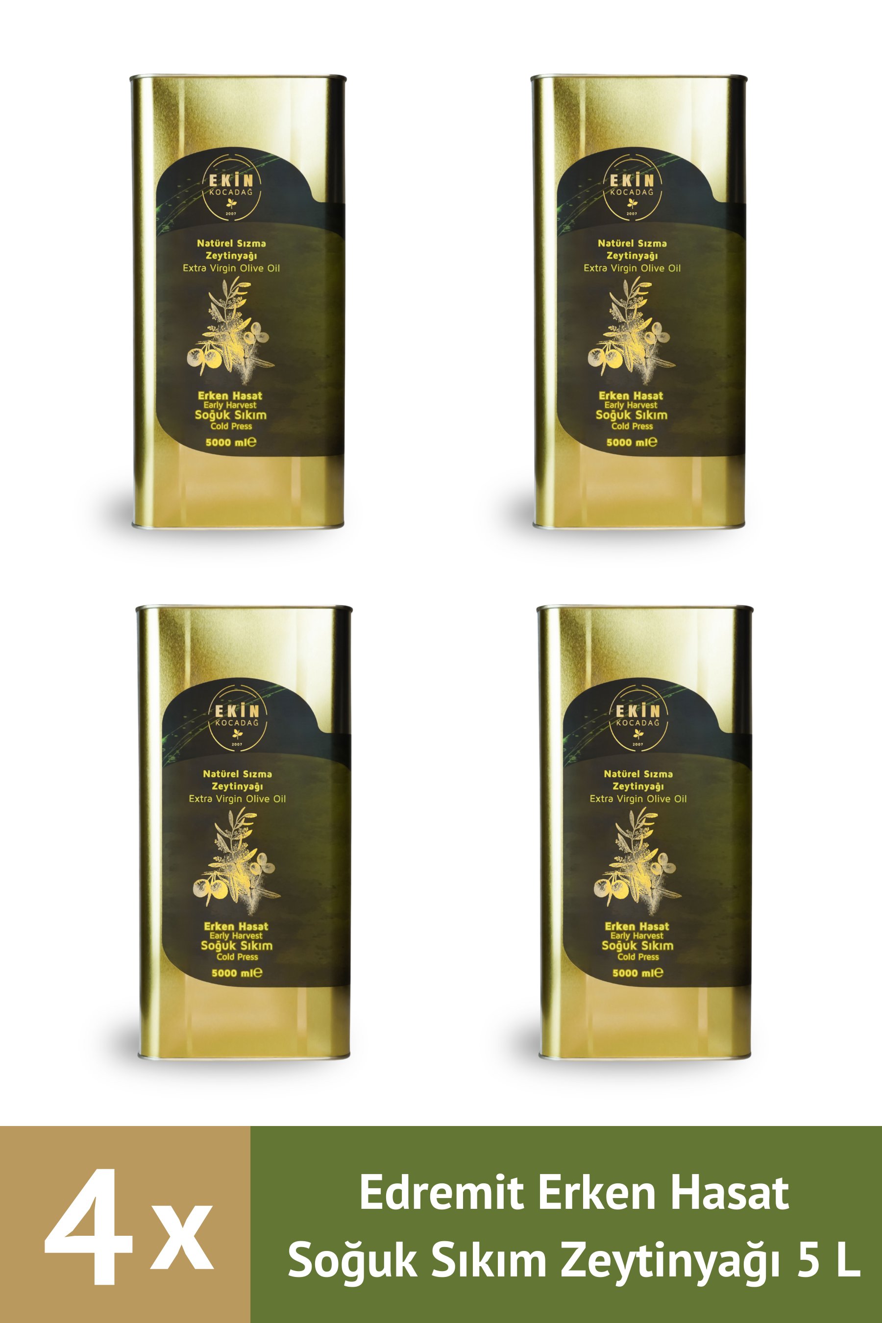 Ödüllü Edremit Erken Hasat Soğuk Sıkım Lezzet Paketi (4 x 5L)