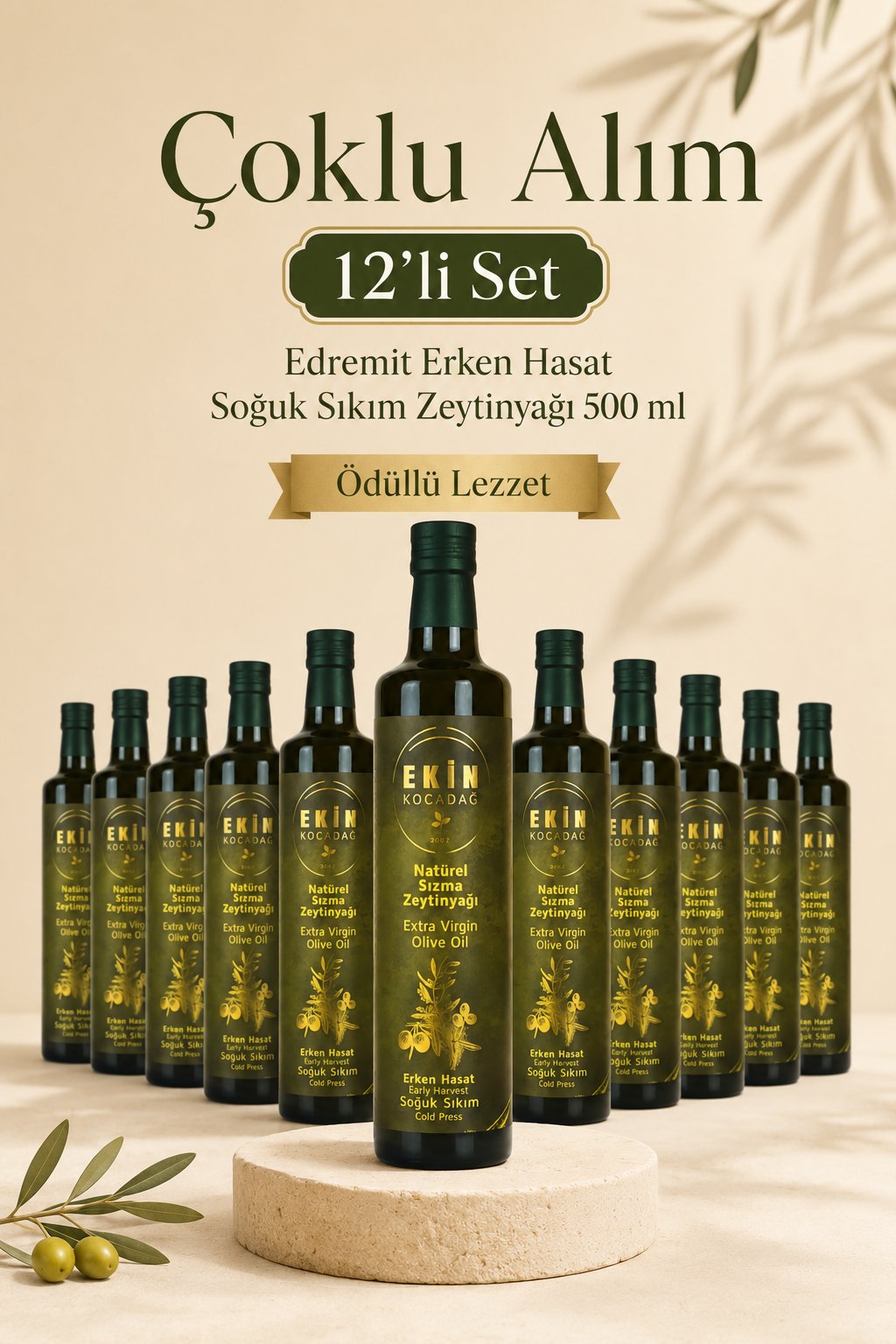 Ödüllü Edremit Erken Hasat Soğuk Sıkım Lezzet Paketi (12 x 500ml)