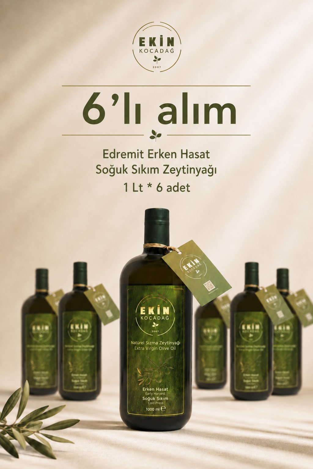 Ödüllü Edremit Erken Hasat Soğuk Sıkım Lezzet Paketi (6 x 1L)