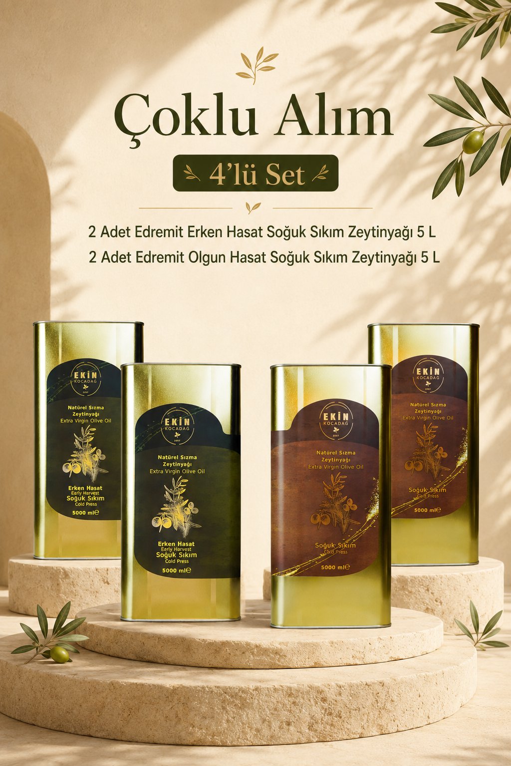 Ödüllü Edremit Soğuk Sıkım Lezzet Paketi (4 x 5L)