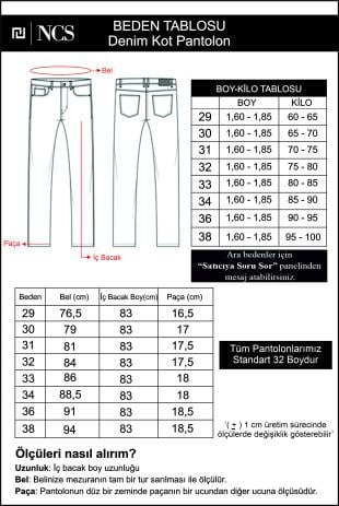 Erkek Kot Pantolon B.black Dar Kesim 5 Cepli Pamuklu Jean NCS JEANS 521 6076