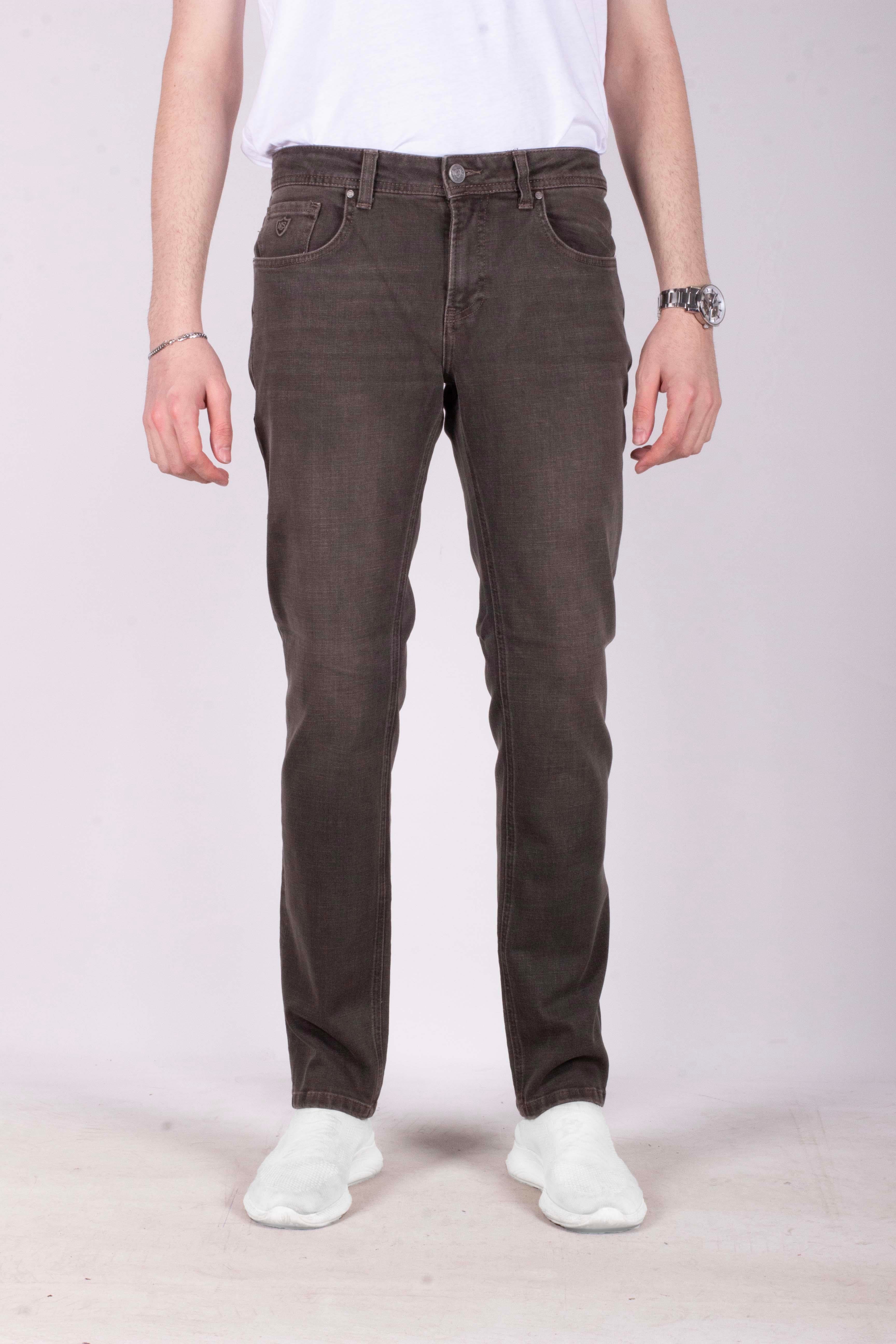 Erkek Kot Pantolon Slim Fit Kahve Düz Paça 5 Cepli Jean NCS JEANS 2236 6120