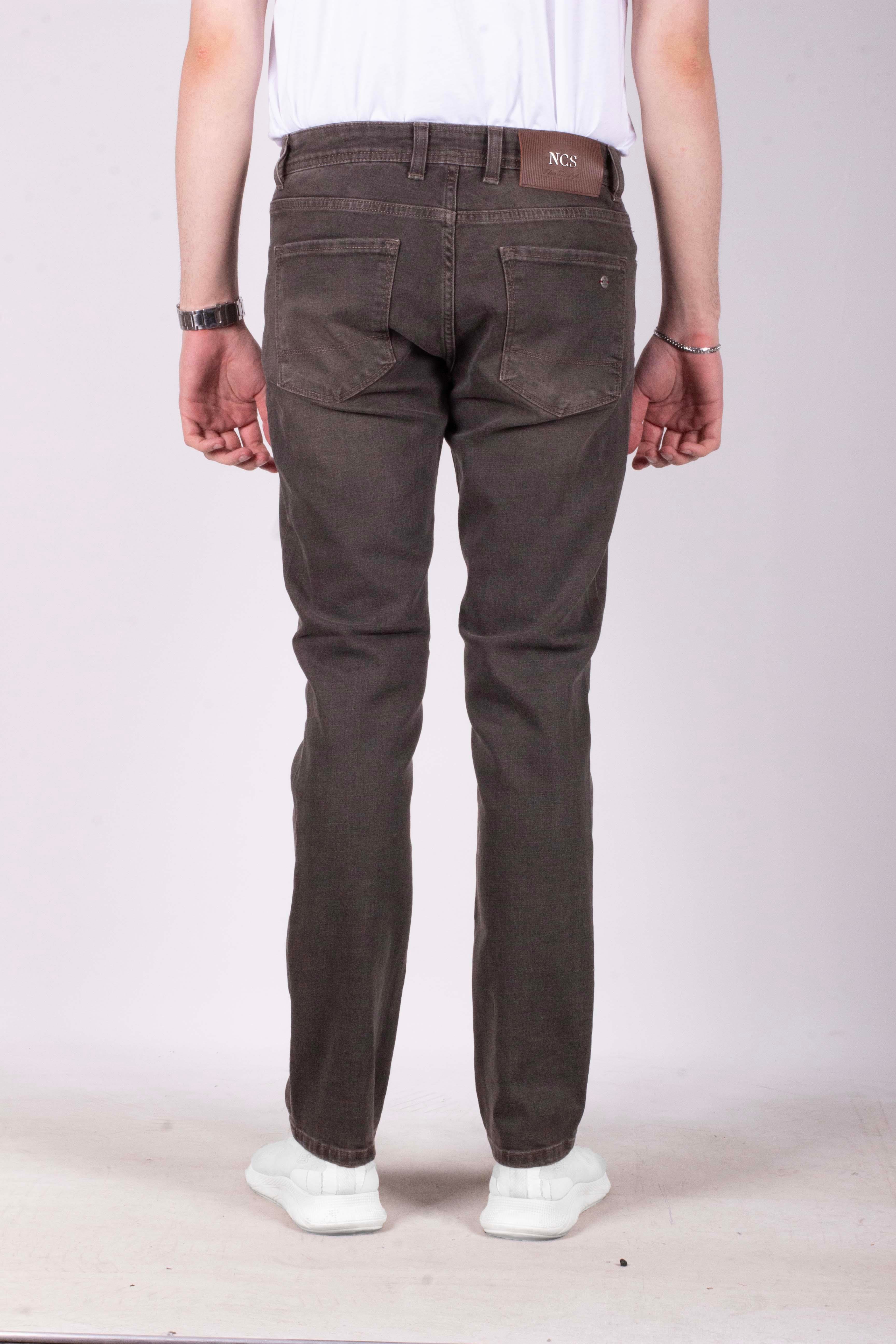 Erkek Kot Pantolon Slim Fit Kahve Düz Paça 5 Cepli Jean NCS JEANS 2236 6120