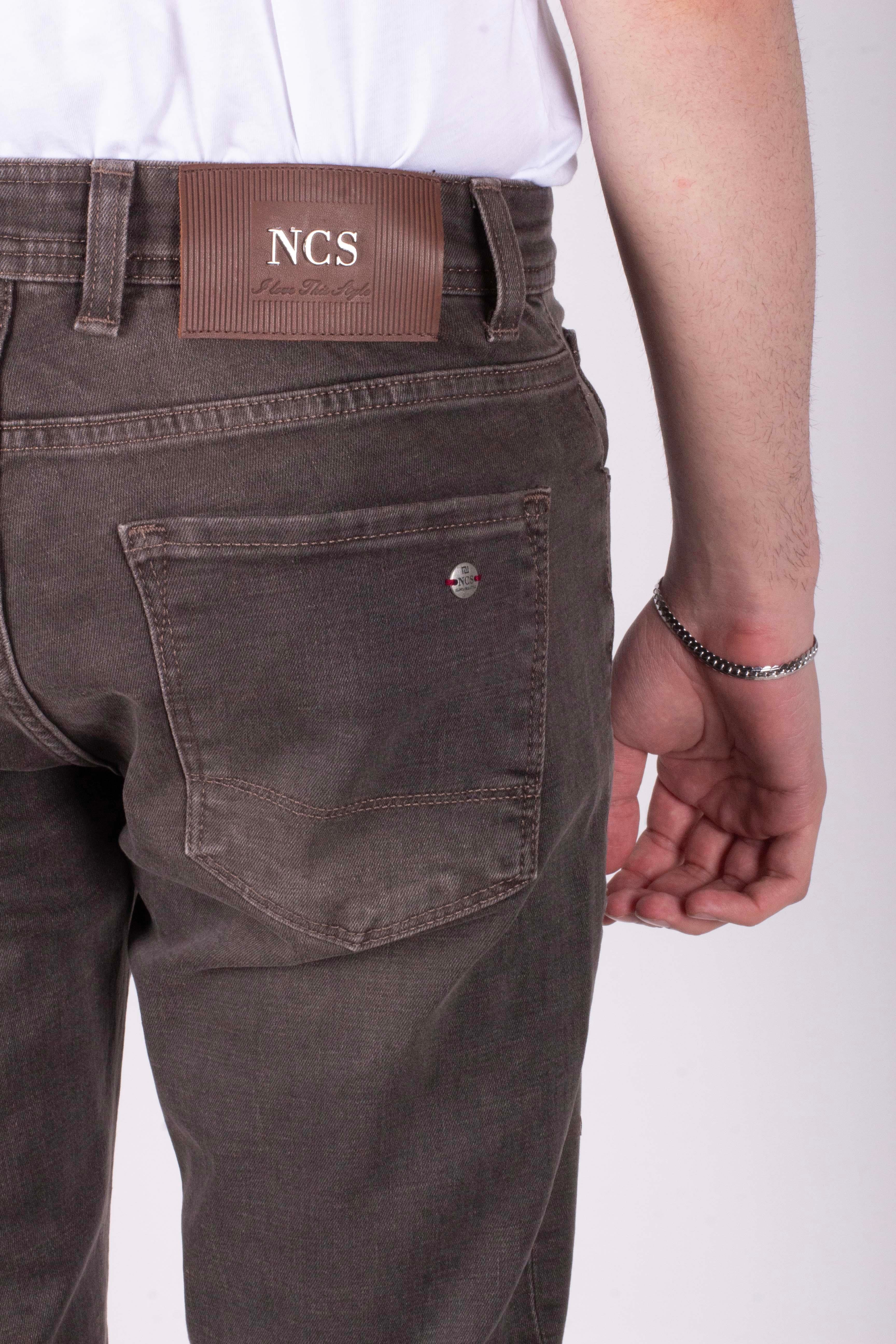 Erkek Kot Pantolon Slim Fit Kahve Düz Paça 5 Cepli Jean NCS JEANS 2236 6120