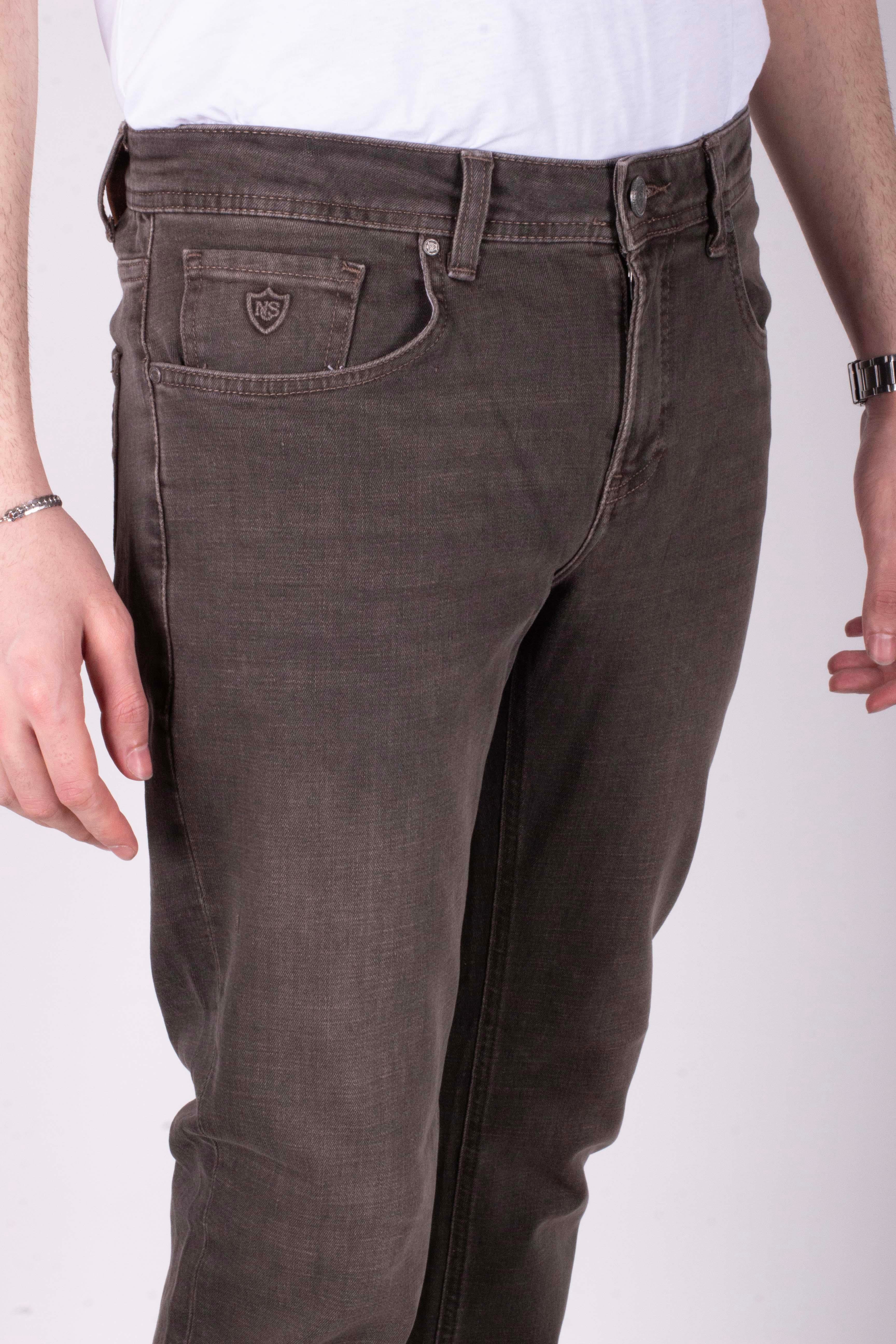 Erkek Kot Pantolon Slim Fit Kahve Düz Paça 5 Cepli Jean NCS JEANS 2236 6120