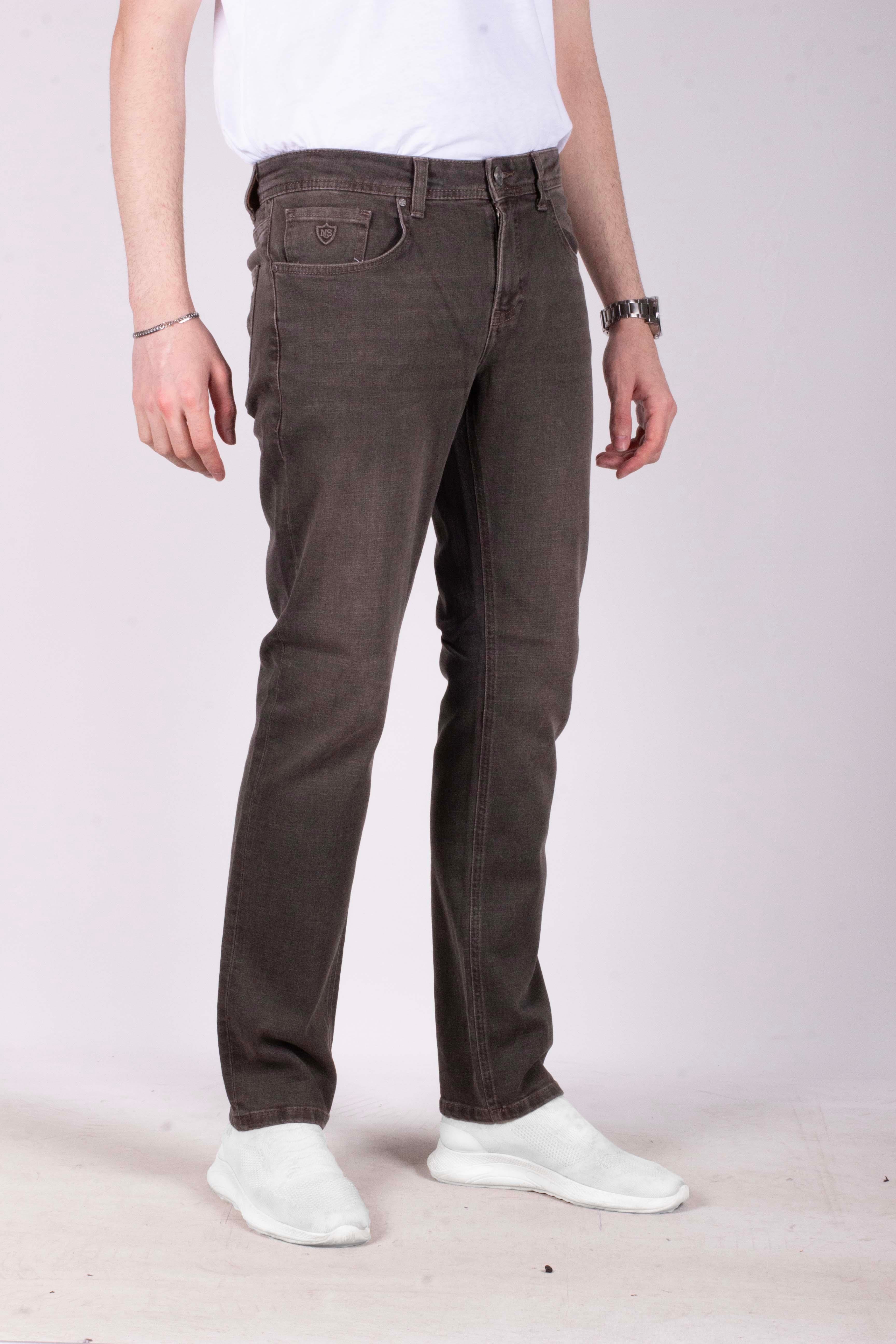 Erkek Kot Pantolon Slim Fit Kahve Düz Paça 5 Cepli Jean NCS JEANS 2236 6120