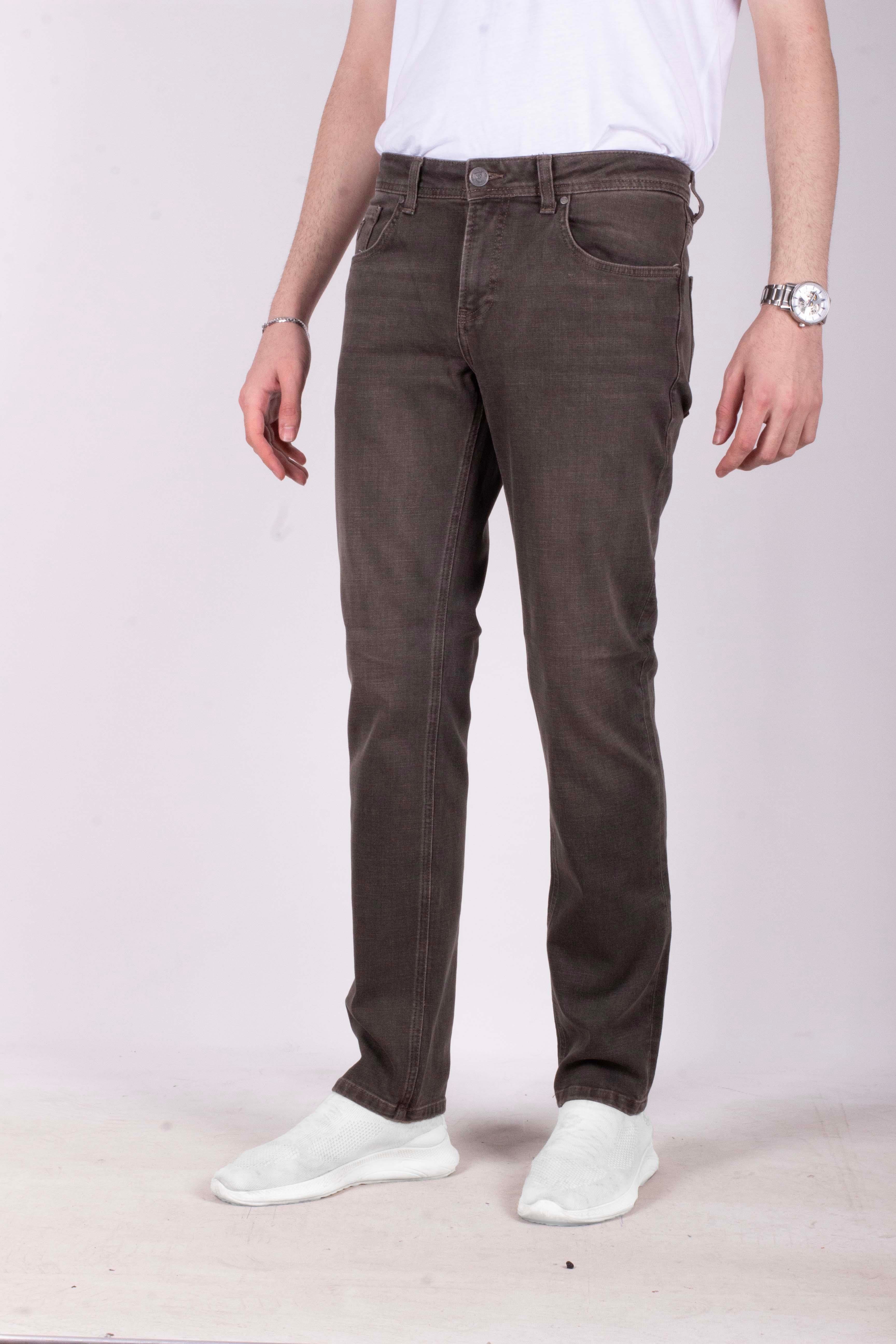 Erkek Kot Pantolon Slim Fit Kahve Düz Paça 5 Cepli Jean NCS JEANS 2236 6120