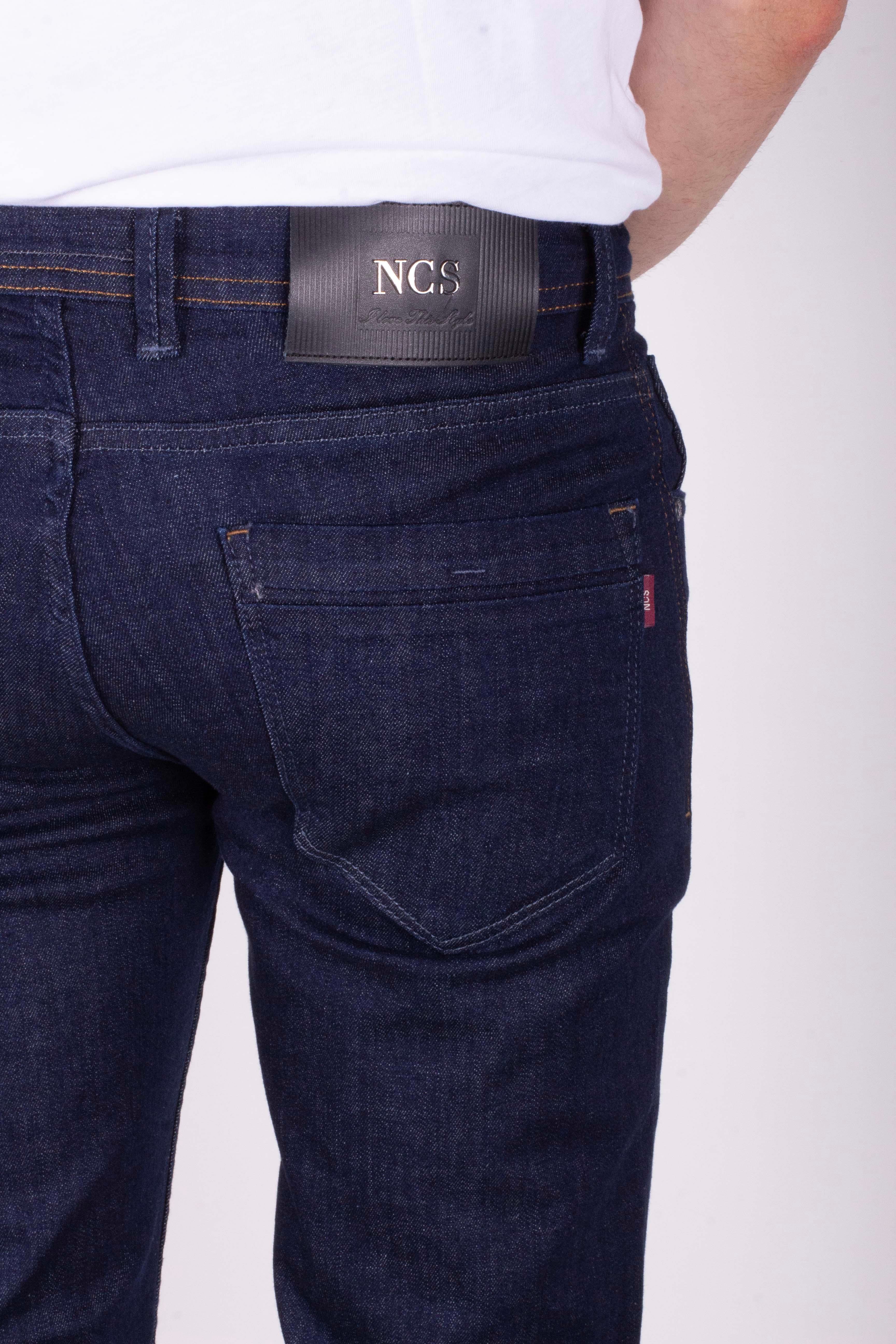 Erkek Kot Pantolon Slim Fit Koyu Mavi Düz Paça 5 Cepli Jean NCS JEANS 2248 6140