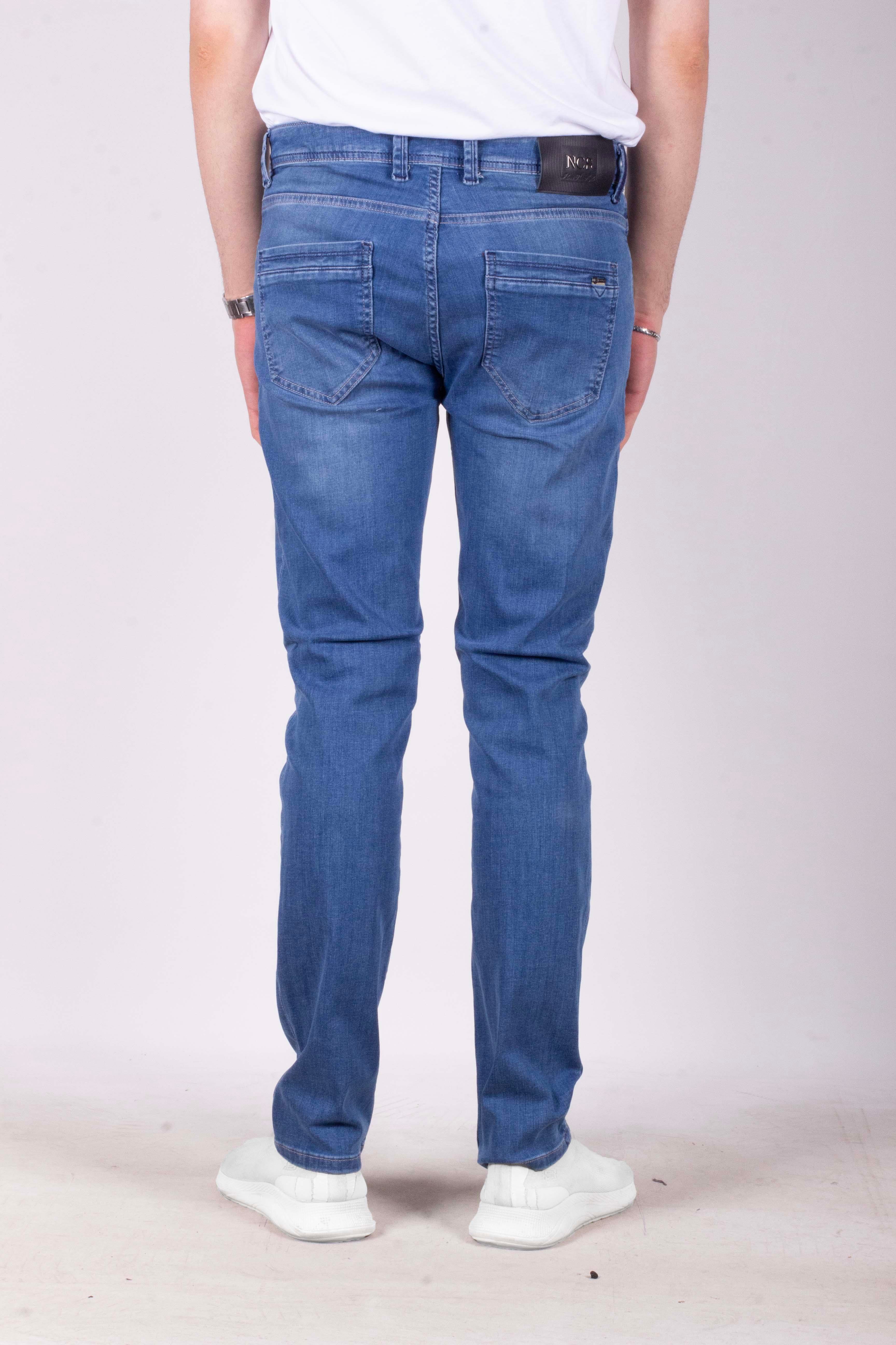 Erkek Kot Pantolon Slim Fit Mavi Düz Paça 5 Cepli Jean NCS JEANS 2248 6142