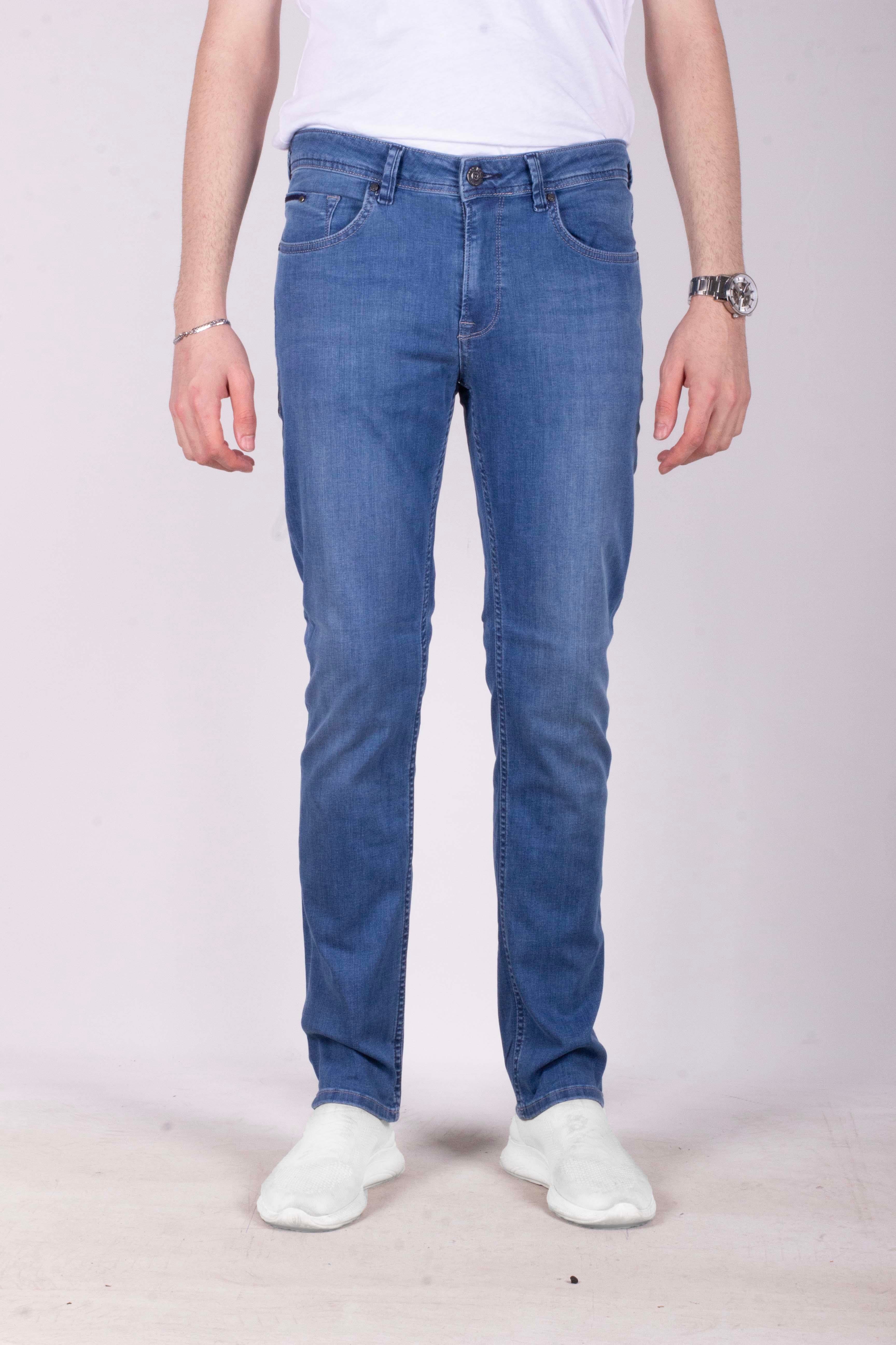 Erkek Kot Pantolon Slim Fit Mavi Düz Paça 5 Cepli Jean NCS JEANS 2248 6142