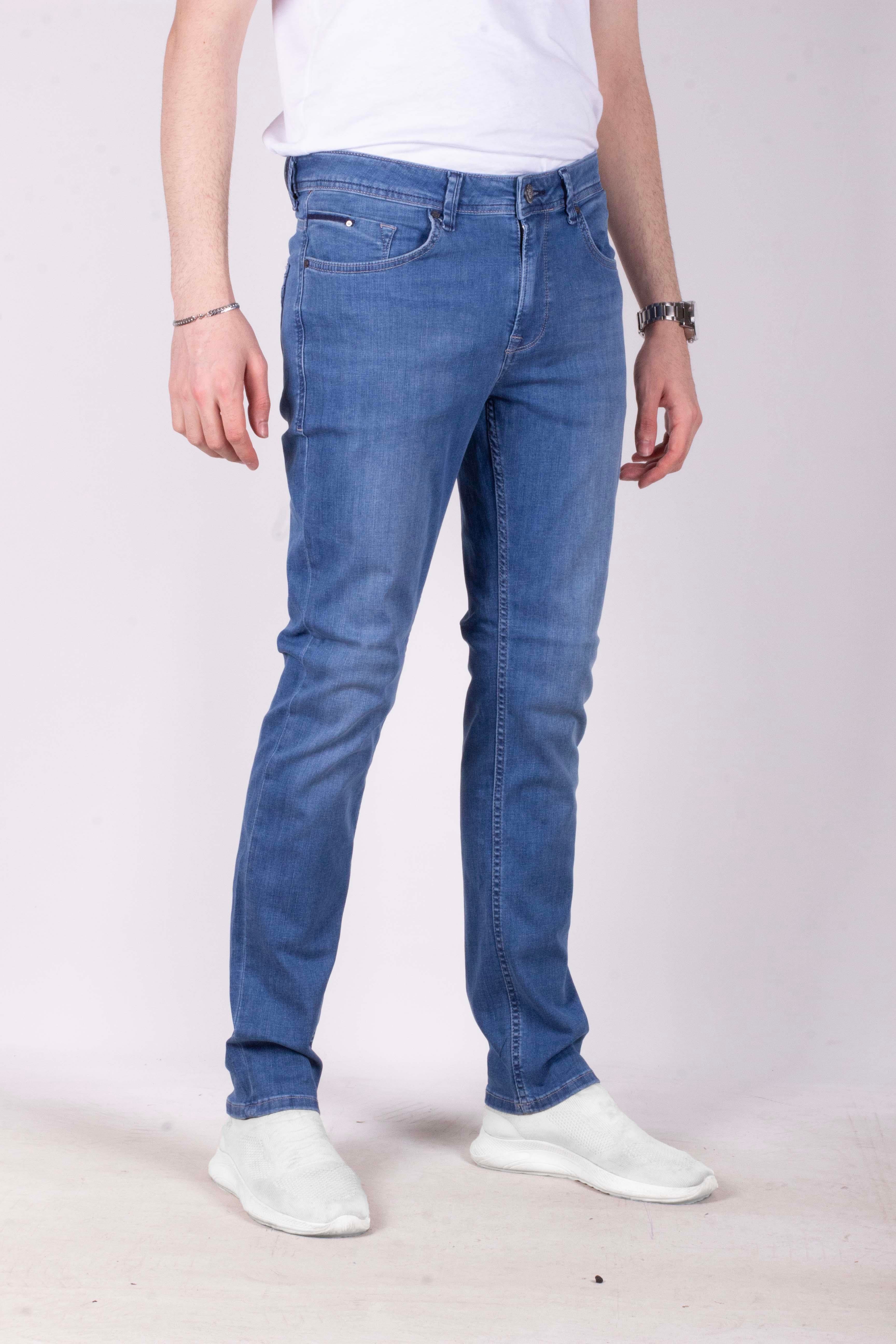 Erkek Kot Pantolon Slim Fit Mavi Düz Paça 5 Cepli Jean NCS JEANS 2248 6142