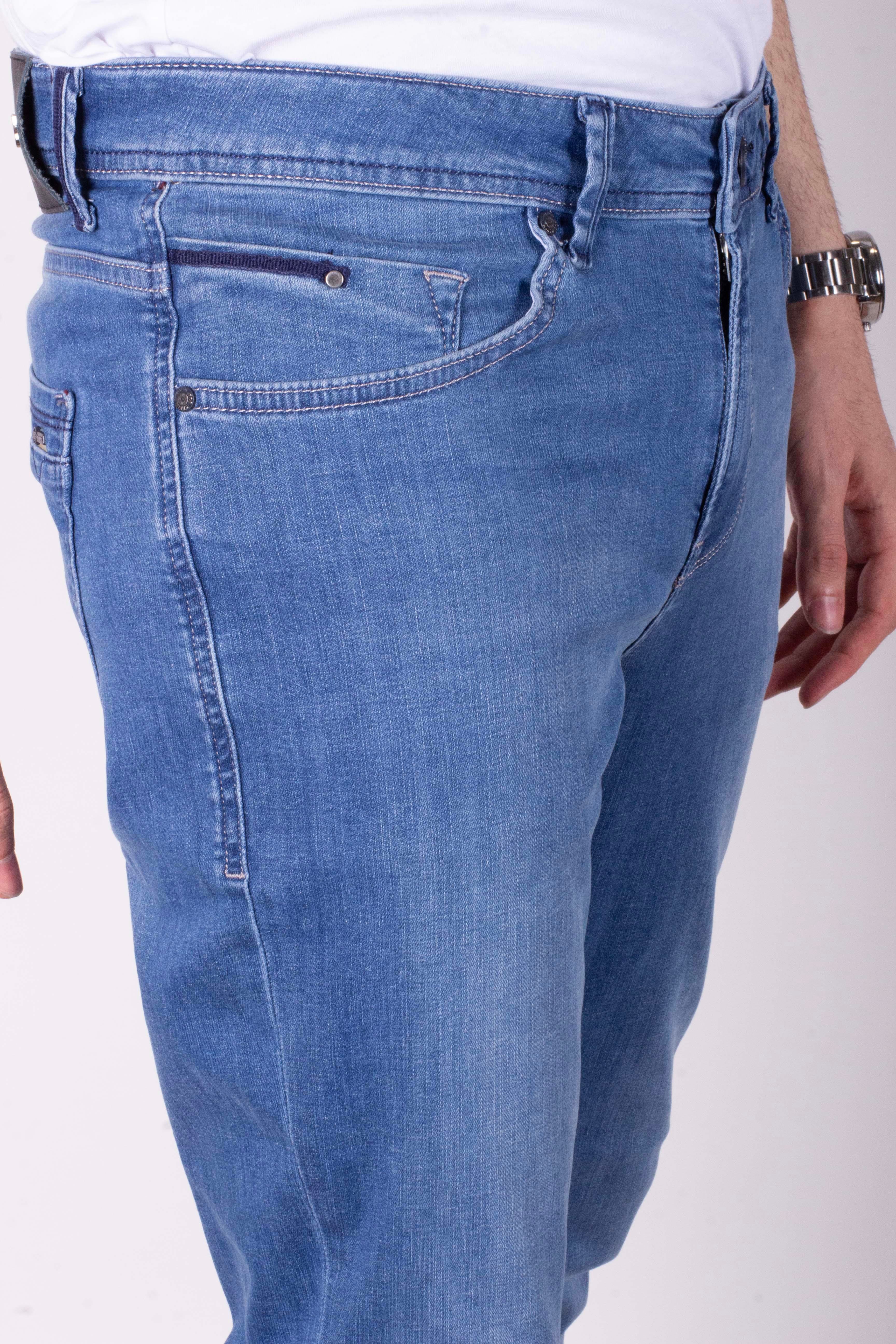 Erkek Kot Pantolon Slim Fit Mavi Düz Paça 5 Cepli Jean NCS JEANS 2248 6142