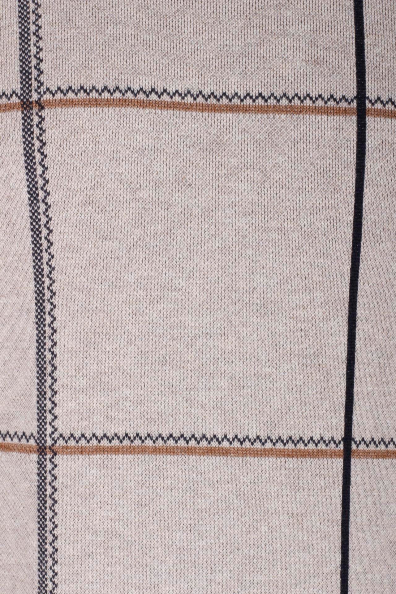 Erkek Triko Bej Bisiklet Yaka Desenli Slim Fit Pamuklu Kazak NCS JEANS 3744