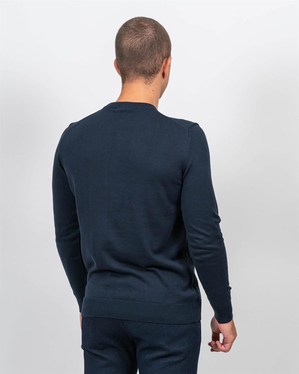Lacivert Erkek V Yaka Triko Slim Fit Pamuklu Kazak NCS JEANS 3002