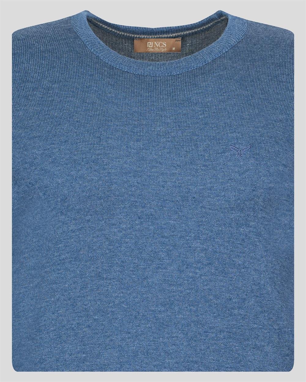 Mavimelanj Erkek Bisiklet Yaka Triko Slim Fit Pamuklu Kazak NCS JEANS 3002