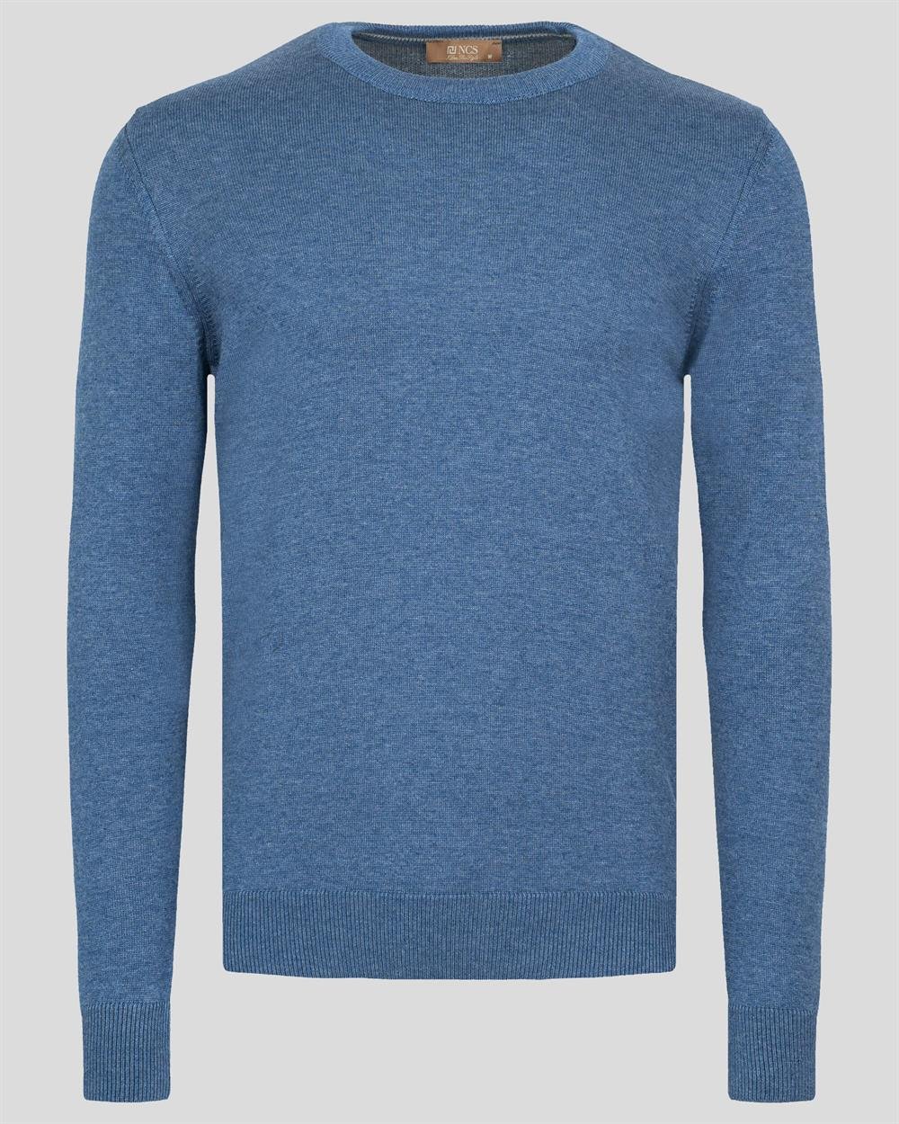 Mavimelanj Erkek Bisiklet Yaka Triko Slim Fit Pamuklu Kazak NCS JEANS 3002