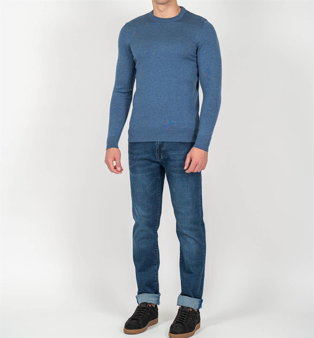 Mavimelanj Erkek Bisiklet Yaka Triko Slim Fit Pamuklu Kazak NCS JEANS 3002
