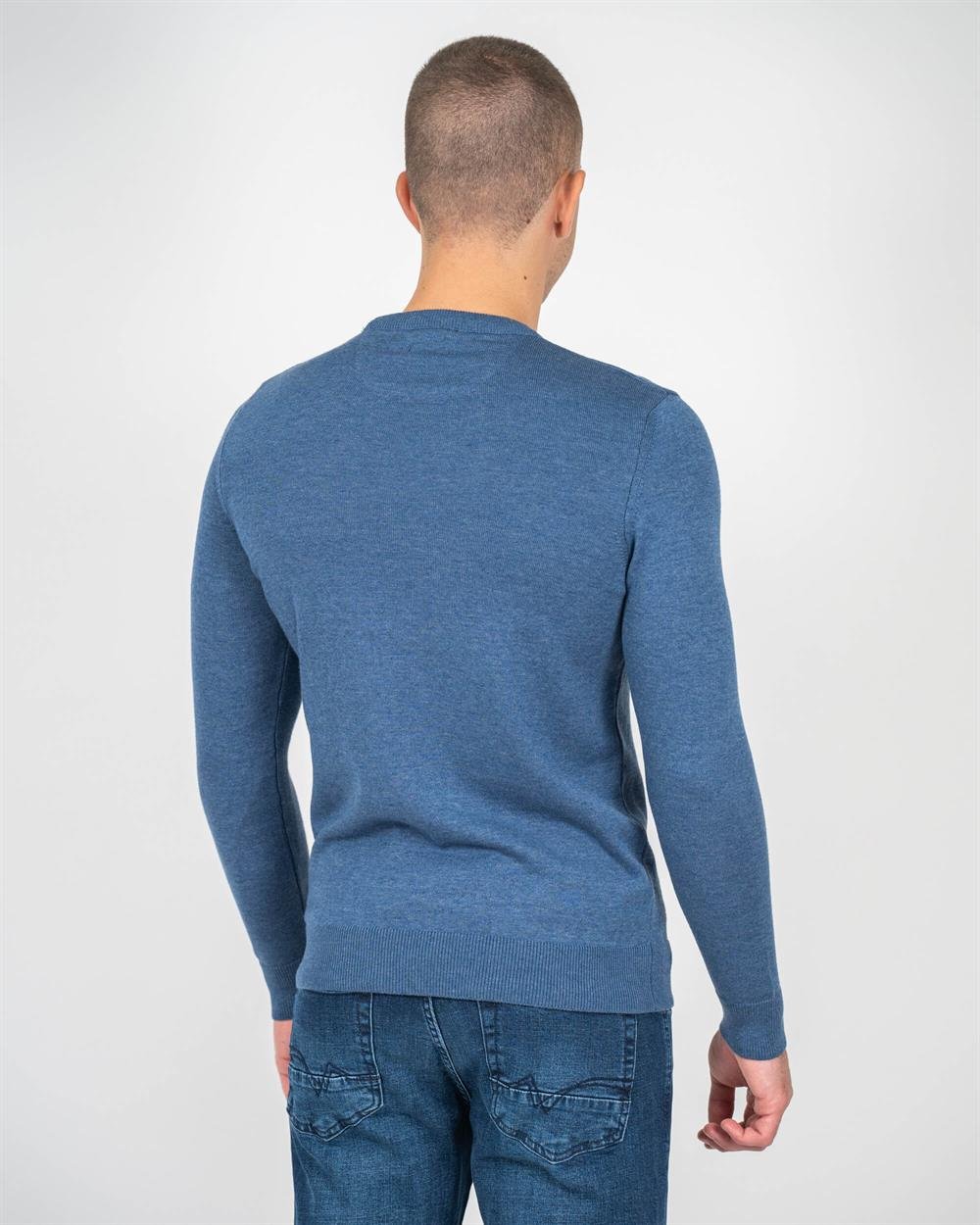 Mavimelanj Erkek Bisiklet Yaka Triko Slim Fit Pamuklu Kazak NCS JEANS 3002
