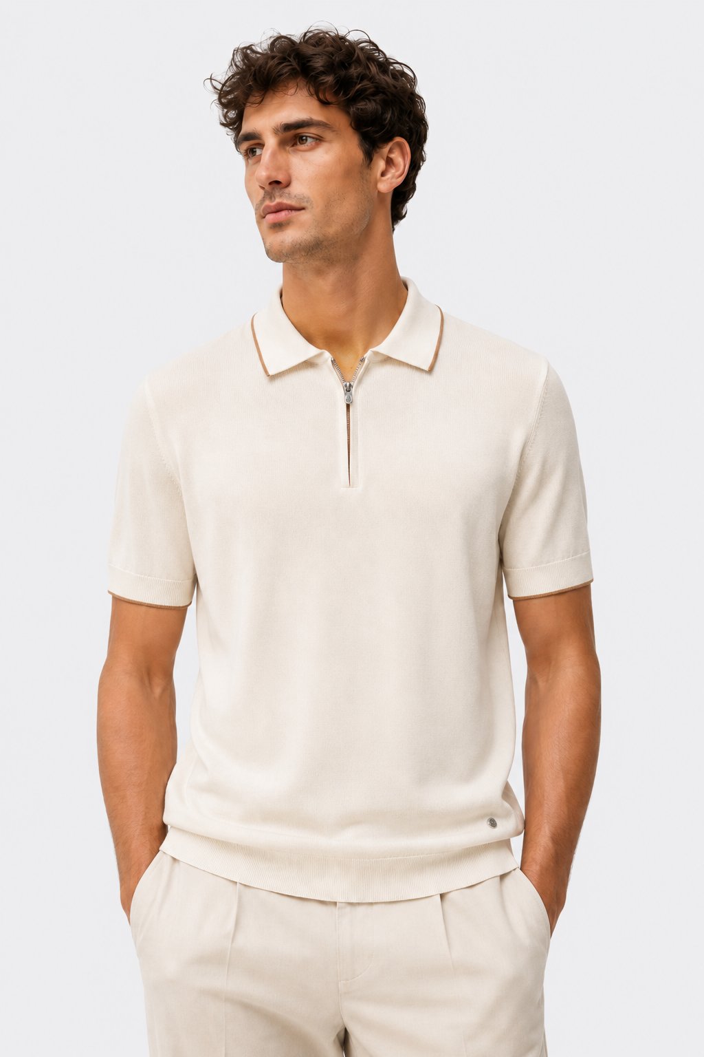 NCS JEANSErkek Polo Yaka Triko Bej1361